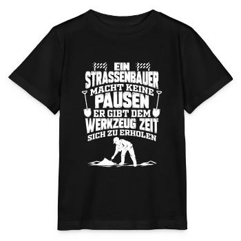 Straßenbauer Straßenbau Bauarbeiter - Stanley/Stella Kinder T-Shirt MINI CREATOR  - Schwarz - Vorne - Mikhail (115cm)