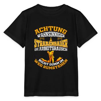 Straßenbauer Straßenbau Bauarbeiter - Stanley/Stella Kinder T-Shirt MINI CREATOR  - Schwarz - Vorne - Mikhail (115cm)