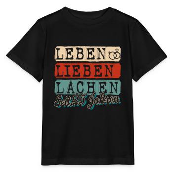 Silberhochzeit Geschenk 25 Jahre Hochzeitstag - Stanley/Stella Kinder T-Shirt MINI CREATOR  - Schwarz - Vorne - Mikhail (115cm)