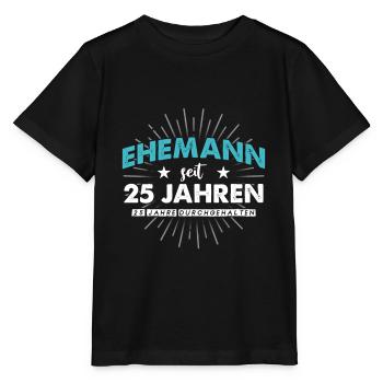 Silberhochzeit Geschenk 25 Jahre Hochzeitstag - Stanley/Stella Kinder T-Shirt MINI CREATOR  - Schwarz - Vorne - Mikhail (115cm)