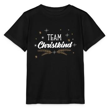 Team Christkind Motiv für Familien Weihnachten - Stanley/Stella Kinder T-Shirt MINI CREATOR  - Schwarz - Vorne - Mikhail (115cm)