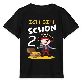 2. Geburtstag Kind Pirat - Stanley/Stella Kinder T-Shirt MINI CREATOR  - Schwarz - Vorne - Mikhail (115cm)