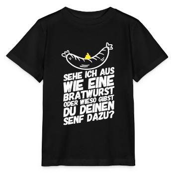 Bratwurst Senf Sprüche - Stanley/Stella Kinder T-Shirt MINI CREATOR  - Schwarz - Vorne - Mikhail (115cm)