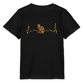 Cats Heartbeat Imprimé Léopard - T-shirt bio MINI CREATOR Stanley/Stella Enfant - noir - Devant - Mikhail (115cm)