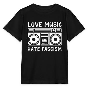 Aime la musique déteste le fascisme - T-shirt bio MINI CREATOR Stanley/Stella Enfant - noir - Devant - Mikhail (115cm)