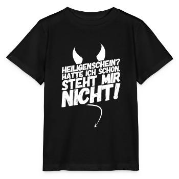 Heiligenschein Teufel Spruch - Stanley/Stella Kinder T-Shirt MINI CREATOR  - Schwarz - Vorne - Mikhail (115cm)