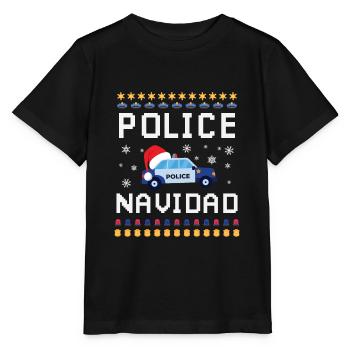 Police Police Navidad - Stanley/Stella MINI CREATOR Kids’ T-Shirt - black - Front - Mikhail (115cm)