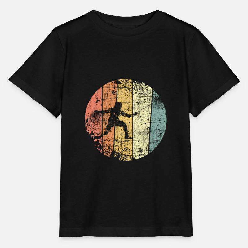 Fechten retro Fechter - Stanley/Stella Kinder T-Shirt MINI CREATOR  - Schwarz