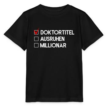 Geschenk zum Doktortitel - Stanley/Stella Kinder T-Shirt MINI CREATOR  - Schwarz - Vorne - Mikhail (115cm)