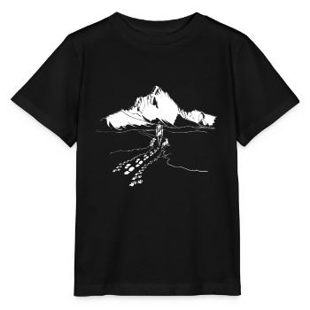 Berge Hund Wandern Gassi Kinder Hunde Geschenk - Stanley/Stella Kinder T-Shirt MINI CREATOR  - Schwarz - Vorne - Mikhail (115cm)
