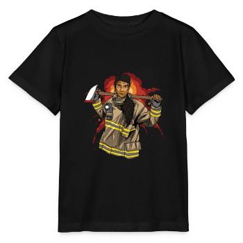 Pompier pompier pompier - T-shirt bio MINI CREATOR Stanley/Stella Enfant - noir - Devant - Mikhail (115cm)