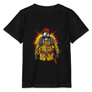Pompier pompier pompier - T-shirt bio MINI CREATOR Stanley/Stella Enfant - noir - Devant - Mikhail (115cm)