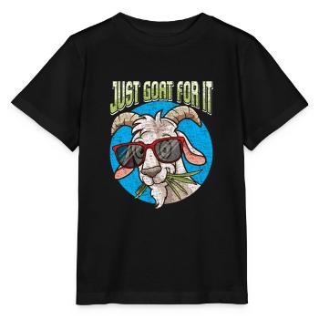 Funny goats face farm animal breeder farm - Stanley/Stella MINI CREATOR Kids’ T-Shirt - black - Front - Mikhail (115cm)