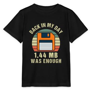 Programmer Floppy Disk Retro Gift - Stanley/Stella MINI CREATOR Kids’ T-Shirt - black - Front - Mikhail (115cm)