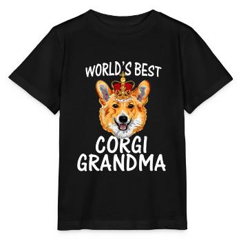 World s Best Corgi Grandma Dog Granddog T Shirt - Stanley/Stella Kinder T-Shirt MINI CREATOR  - Schwarz - Vorne - Mikhail (115cm)