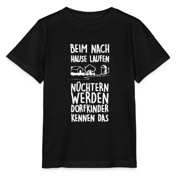 Dorfkinder Lustiges Beim Hause Laufen Nüchtern - Stanley/Stella Kinder T-Shirt MINI CREATOR  - Schwarz - Vorne - Mikhail (115cm)
