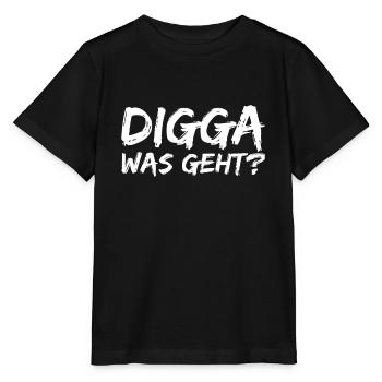 Digga was geht? Moin Digga - Stanley/Stella Kinder T-Shirt MINI CREATOR  - Schwarz - Vorne - Mikhail (115cm)