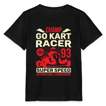 Idée cadeau Go Kart Racer Super Speed Racetrack - T-shirt bio MINI CREATOR Stanley/Stella Enfant - noir - Devant - Mikhail (115cm)
