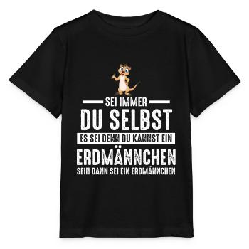 Erdmännchen Zootier Erdmännchenliebhaber Geschenk - Stanley/Stella Kinder T-Shirt MINI CREATOR  - Schwarz - Vorne - Mikhail (115cm)