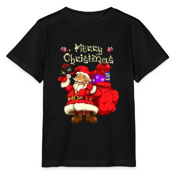 Père Noël sapin de Noël veille de Noël - T-shirt bio MINI CREATOR Stanley/Stella Enfant - noir - Devant - Mikhail (115cm)