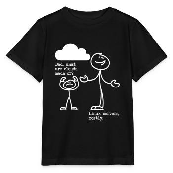 De quoi sont faits les nuages? Serveurs Linux principalement! - T-shirt bio MINI CREATOR Stanley/Stella Enfant - noir - Devant - Mikhail (115cm)