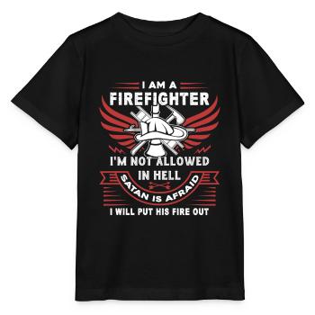 Feuerwehrmann Ich bin ein Feuerwehrmann - Stanley/Stella Kinder T-Shirt MINI CREATOR  - Schwarz - Vorne - Mikhail (115cm)