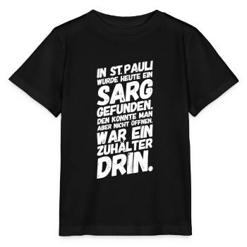 St. Pauli Hamburg Sarg Witz - Stanley/Stella Kinder T-Shirt MINI CREATOR  - Schwarz - Vorne - Mikhail (115cm)