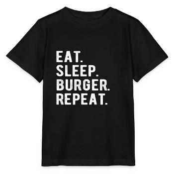 HAMBURGER eat,sleep,burger,repeat - Stanley/Stella Kinder T-Shirt MINI CREATOR  - Schwarz - Vorne - Mikhail (115cm)