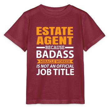 Agent immobilier - T-shirt bio MINI CREATOR Stanley/Stella Enfant - bordeaux - Devant - Kain (125cm)