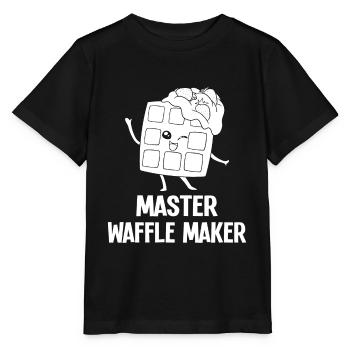 Waffle waffle iron waffle pancake funny - Stanley/Stella MINI CREATOR Kids’ T-Shirt - black - Front - Mikhail (115cm)