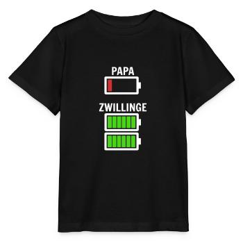 Papa Vater Dad Baby Zwillinge Lädt Geschenk Spruch - Stanley/Stella Kinder T-Shirt MINI CREATOR  - Schwarz - Vorne - Mikhail (115cm)