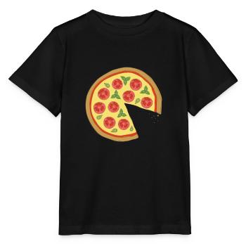 Couple Pizza Margherita - Love Relation - Funny - Stanley/Stella Kinder T-Shirt MINI CREATOR  - Schwarz - Vorne - Mikhail (115cm)