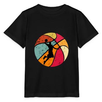 Basket- des années 70 80 des années 90 vintage rétro - T-shirt bio MINI CREATOR Stanley/Stella Enfant - noir - Devant - Mikhail (115cm)