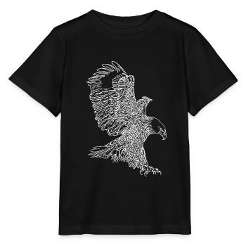 With eagle motif imprinted bird of prey eagle motif - Stanley/Stella MINI CREATOR Kids’ T-Shirt - black - Front - Mikhail (115cm)