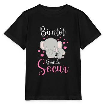 Enfant Future Grande Soeur Bientôt Grande Soeur - T-shirt bio MINI CREATOR Stanley/Stella Enfant - noir - Devant - Mikhail (115cm)