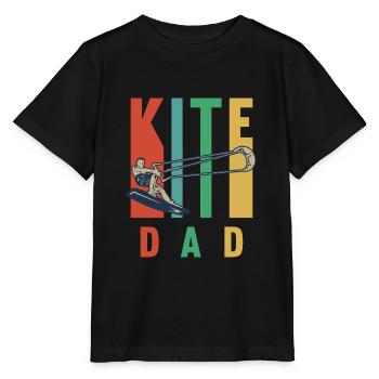 Kitesurfing design for a kite surfer dad - Stanley/Stella MINI CREATOR Kids’ T-Shirt - black - Front - Mikhail (115cm)