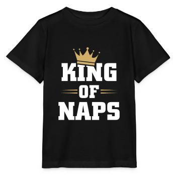 King of Naps Funny Sleeping Napping Mens Gift - Stanley/Stella MINI CREATOR Kids’ T-Shirt - black - Front - Mikhail (115cm)