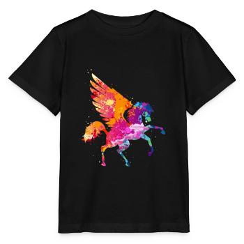 Pégasus cheval volant créatures fabuleuses que l’art - T-shirt bio MINI CREATOR Stanley/Stella Enfant - noir - Devant - Mikhail (115cm)
