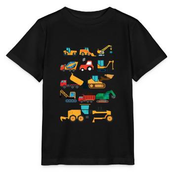 Excavatrice de construction pour l'idée de cadeau de filles de garçons - T-shirt bio MINI CREATOR Stanley/Stella Enfant - noir - Devant - Mikhail (115cm)