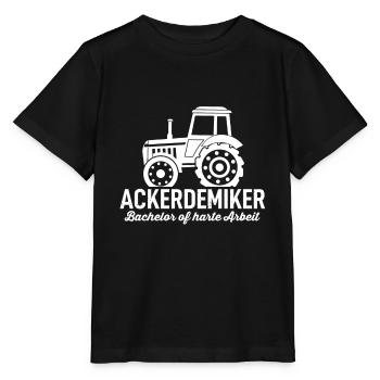 Ackerdemiker Biobauer Bauer Landwirt Trecker Jungs - Stanley/Stella Kinder T-Shirt MINI CREATOR  - Schwarz - Vorne - Mikhail (115cm)