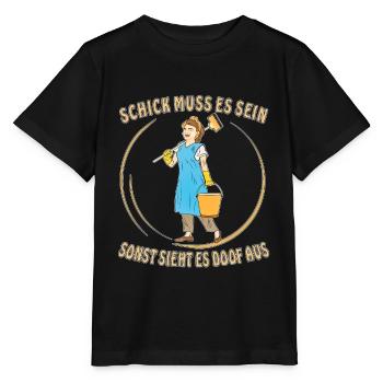 FRAU PUTZEN SCHICK MUSS ES SEIN - Stanley/Stella Kinder T-Shirt MINI CREATOR  - Schwarz - Vorne - Mikhail (115cm)