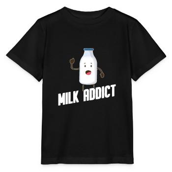 Lait au lait cru au lait entier - T-shirt bio MINI CREATOR Stanley/Stella Enfant - noir - Devant - Mikhail (115cm)