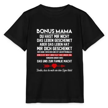 Bonus Mama - Stanley/Stella Kinder T-Shirt MINI CREATOR  - Schwarz - Vorne - Mikhail (115cm)