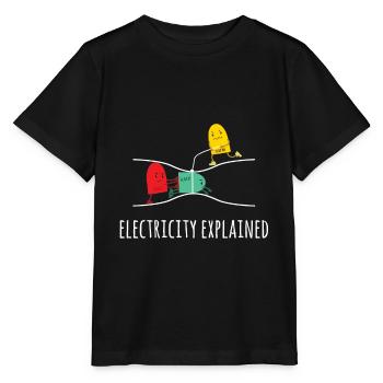 Electricity Explained Electricity Explained - Electricity - Stanley/Stella MINI CREATOR Kids’ T-Shirt - black - Front - Mikhail (115cm)