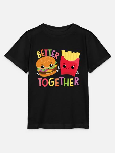 Burger mit Pommes - Stanley/Stella Kinder T-Shirt MINI CREATOR  - Schwarz