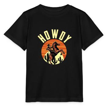 Cowboy Western Country Western Riding Horse Rodeo - Stanley/Stella MINI CREATOR Kids’ T-Shirt - black - Front - Mikhail (115cm)