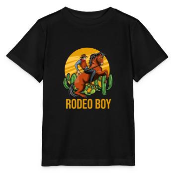 Cowboy Western Country Western Cheval Rodéo - T-shirt bio MINI CREATOR Stanley/Stella Enfant - noir - Devant - Mikhail (115cm)
