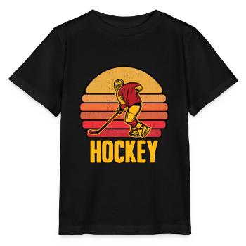 Eishockey Hockeyschläger Eissport Team Geschenk - Stanley/Stella Kinder T-Shirt MINI CREATOR  - Schwarz - Vorne - Mikhail (115cm)