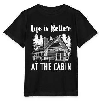 Cabane de montagne refuge chalet cabane en bois - T-shirt bio MINI CREATOR Stanley/Stella Enfant - noir - Devant - Mikhail (115cm)
