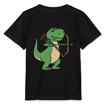Dinosaur archery sport bow and arrow - Stanley/Stella MINI CREATOR Kids’ T-Shirt - black - Front - Mikhail (115cm)